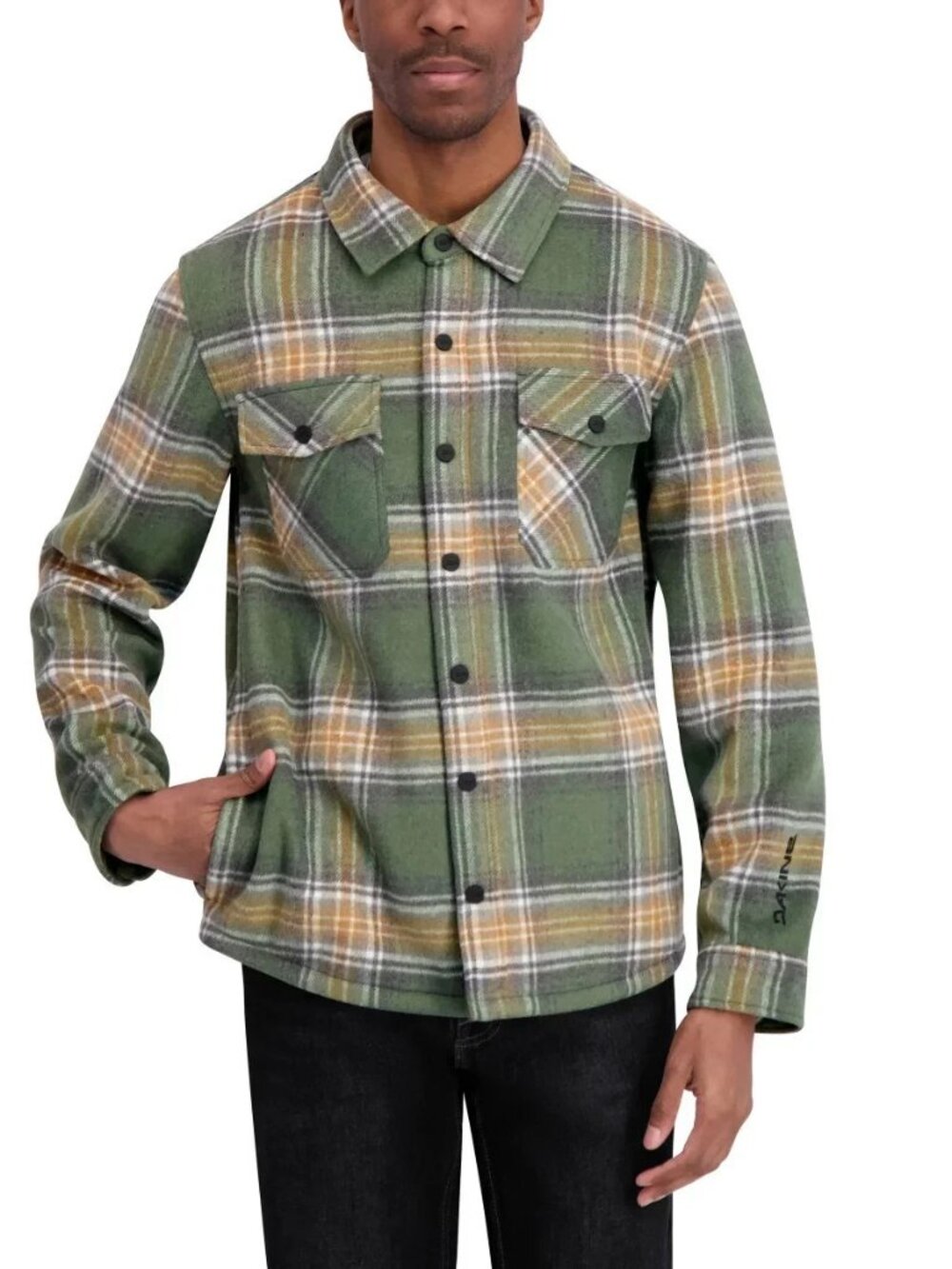 Dakine Men's Size 3XL XXXL Green Plaid Snap Heavyweight Shacket Shirt NWT